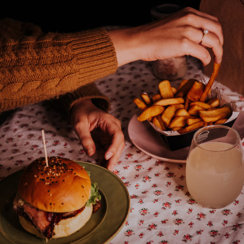 Eating fast food
