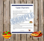 Printable Table Manners for all Ages