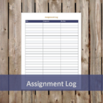 Assignment Log Student Planner - blue