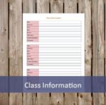 Class Information - Student Planner - peach