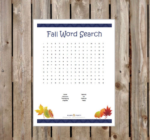 Fall Word Search for Children