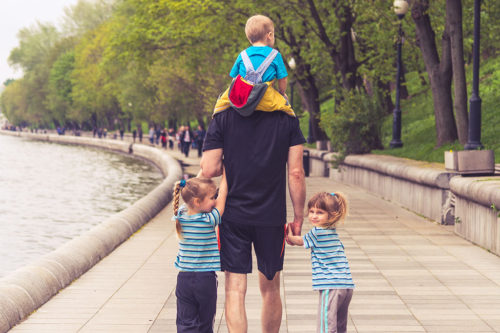 Dad and kids