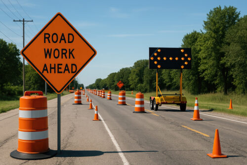 Driving etiquette - Road Work sign
